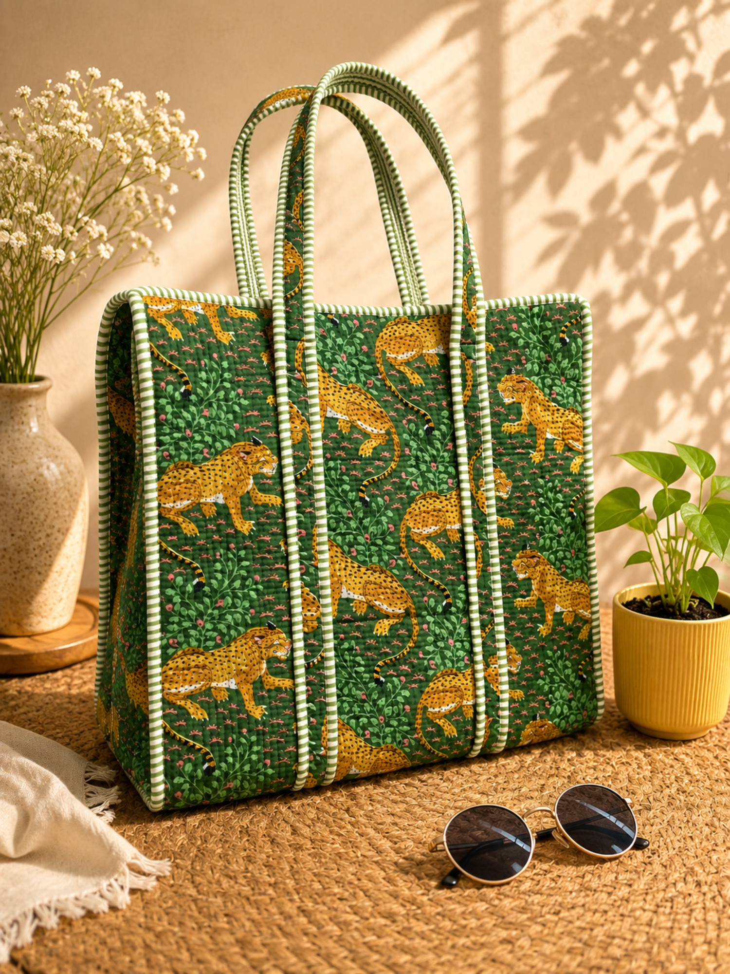 Wild Bloom Quilted Tote