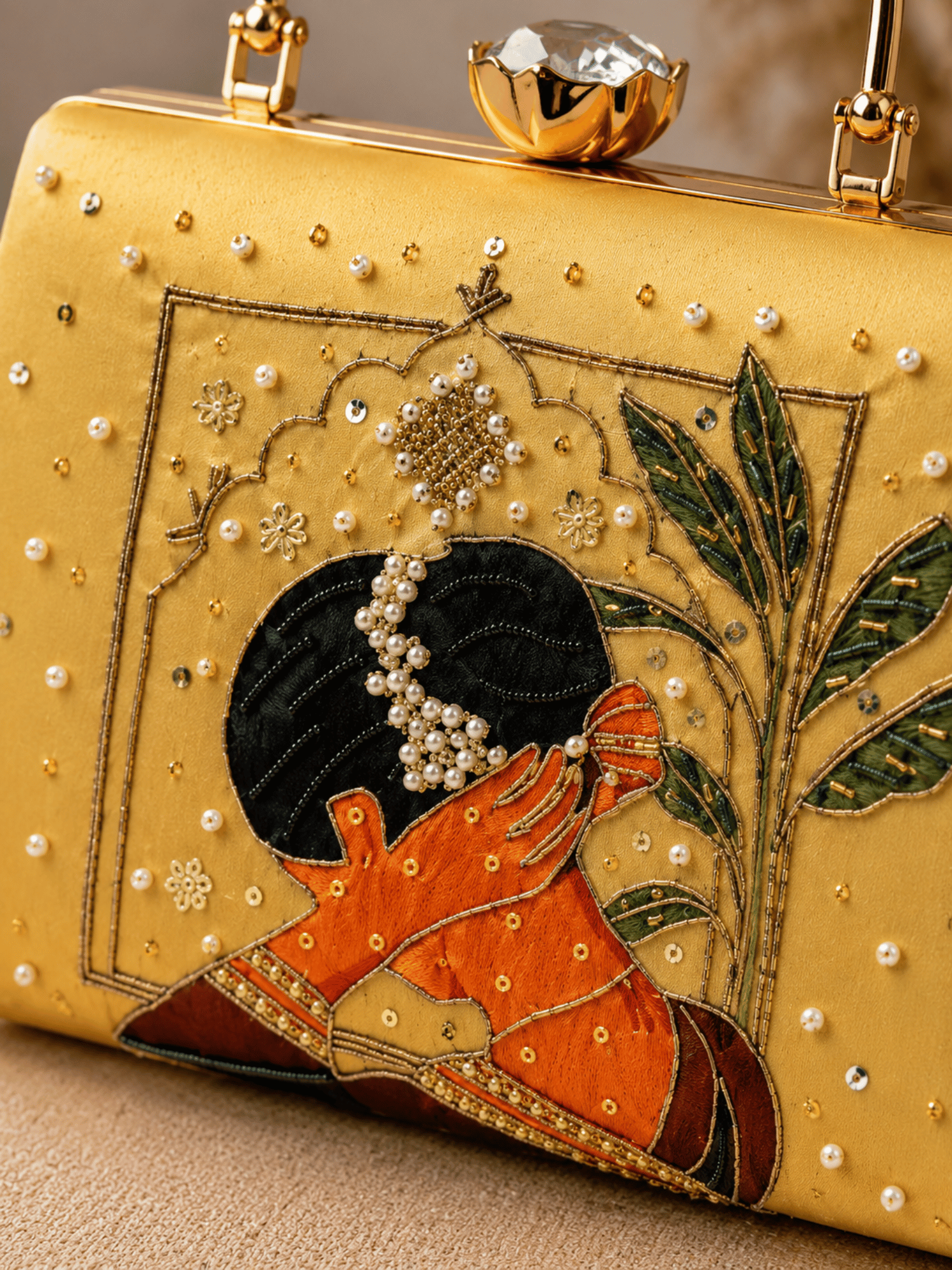 Bridal Grace Embroidered Box Clutch