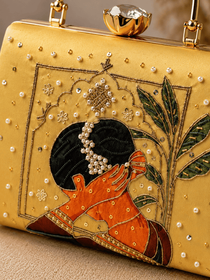 Bridal Grace Embroidered Box Clutch