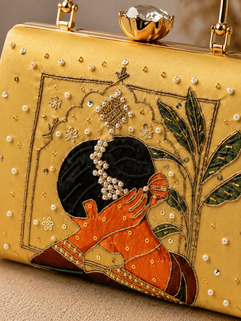 Bridal Grace Embroidered Box Clutch