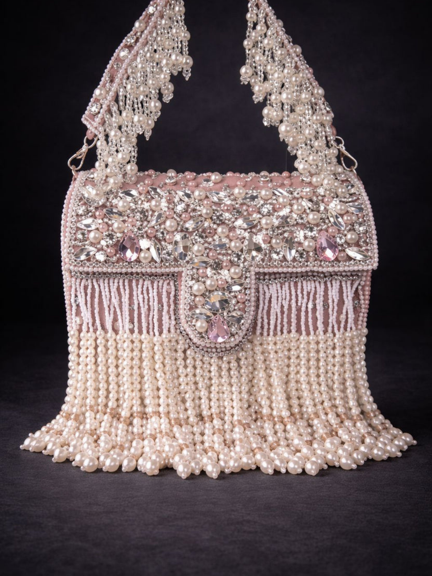 Noor-e-Zeen Pearl Fringe Clutch