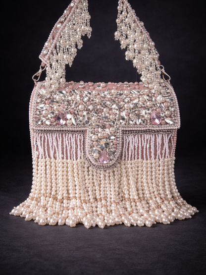 Noor-e-Zeen Pearl Fringe Clutch