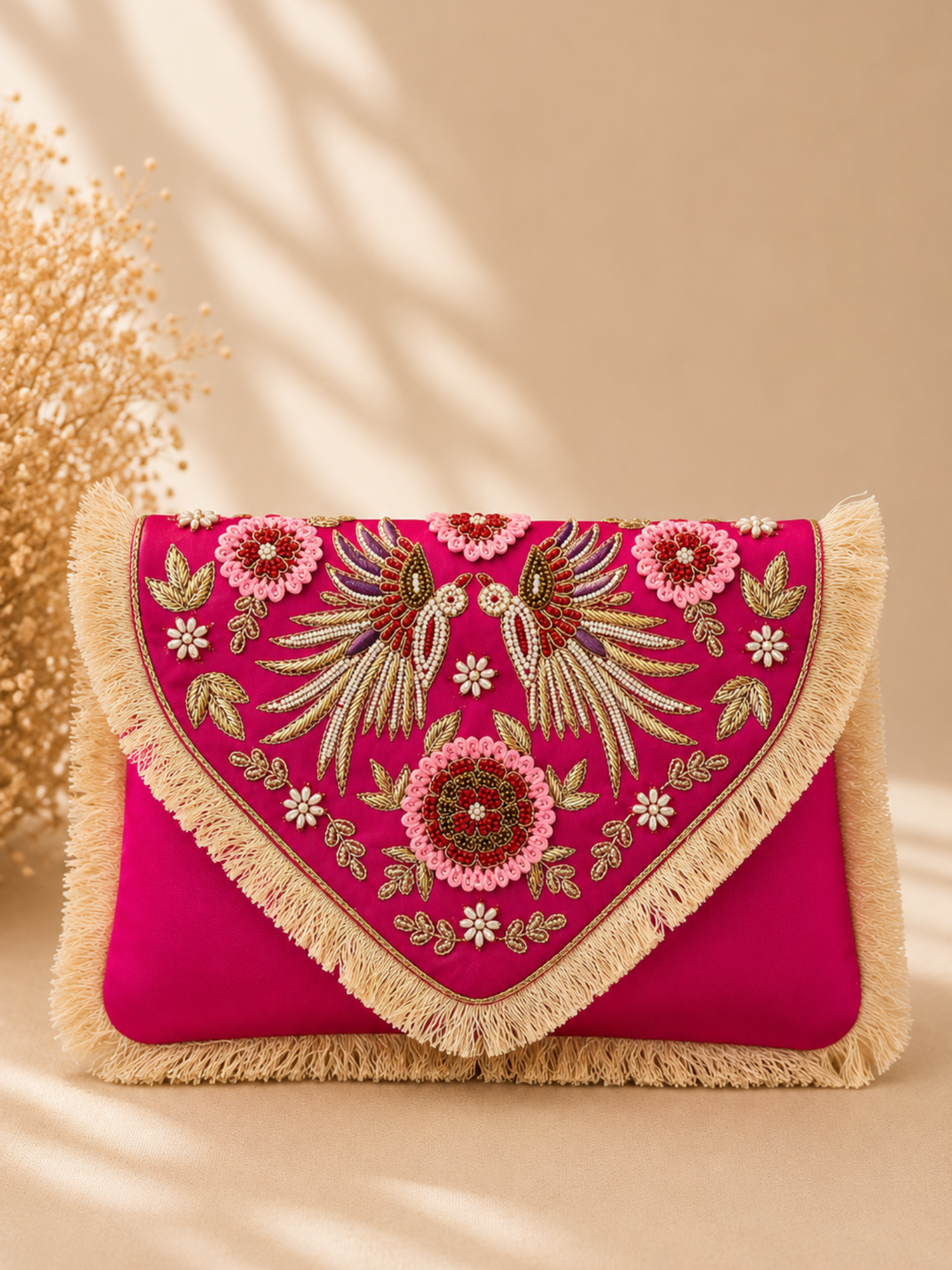 Regal Wings Embroidered Clutch