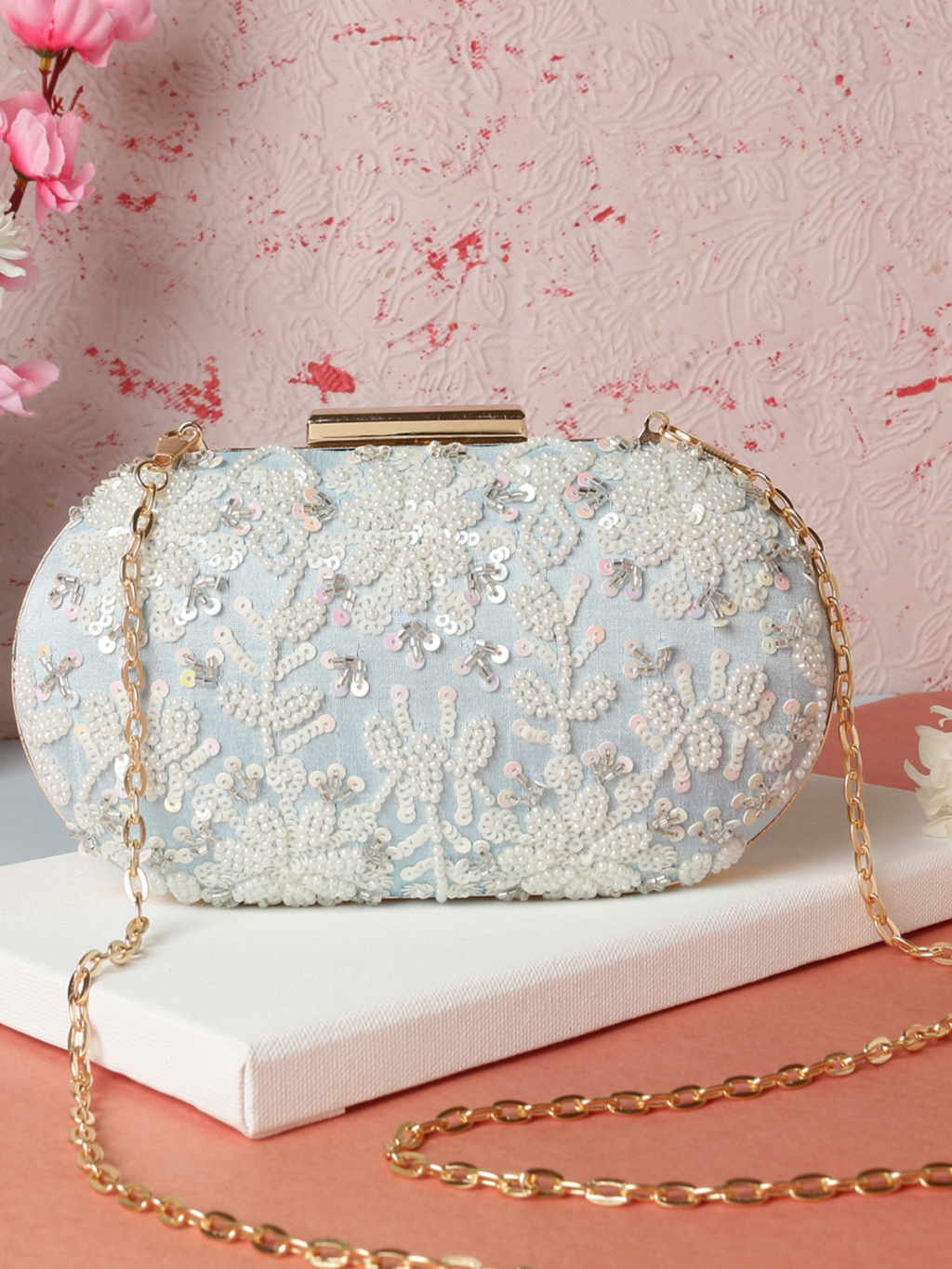 Pastel Petal Oval clutch