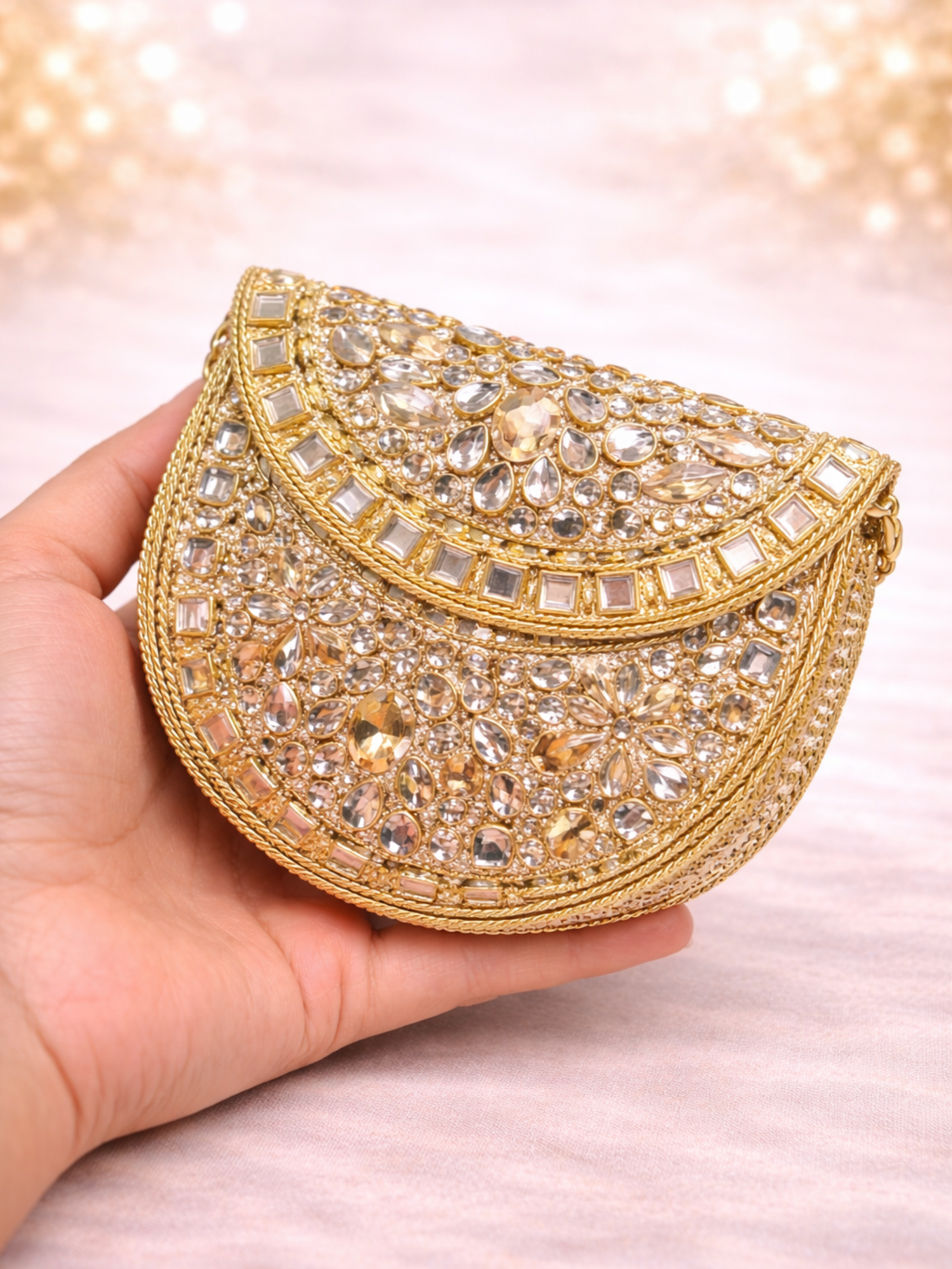 Royal Jewel Crescent Mini Clutch