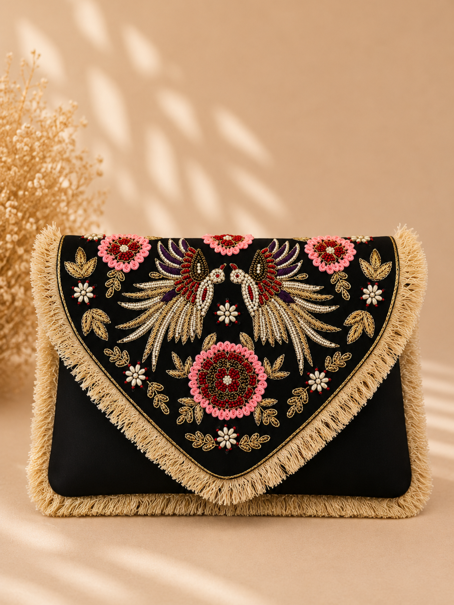 Regal Wings Embroidered Clutch