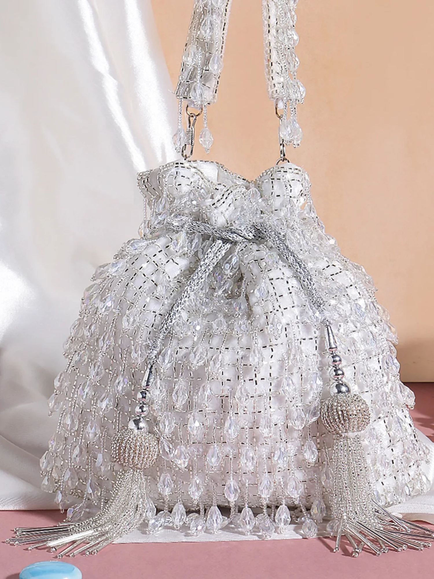 Crimson Beaded Potli