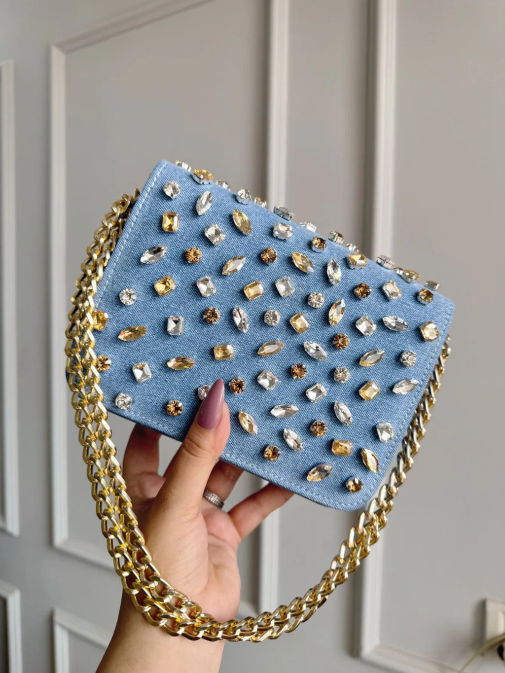 Crystal Flap Bag