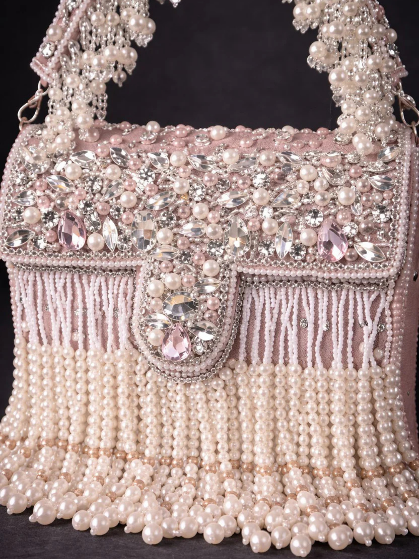 Noor-e-Zeen Pearl Fringe Clutch