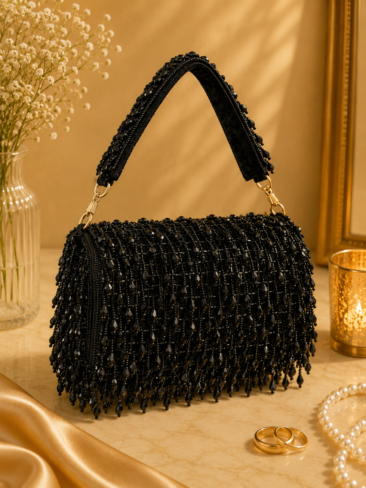 Celeste Beaded Flap Bag