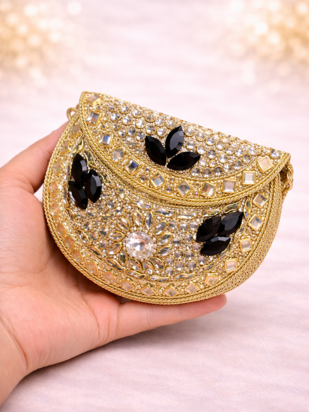 Royal Jewel Crescent Mini Clutch