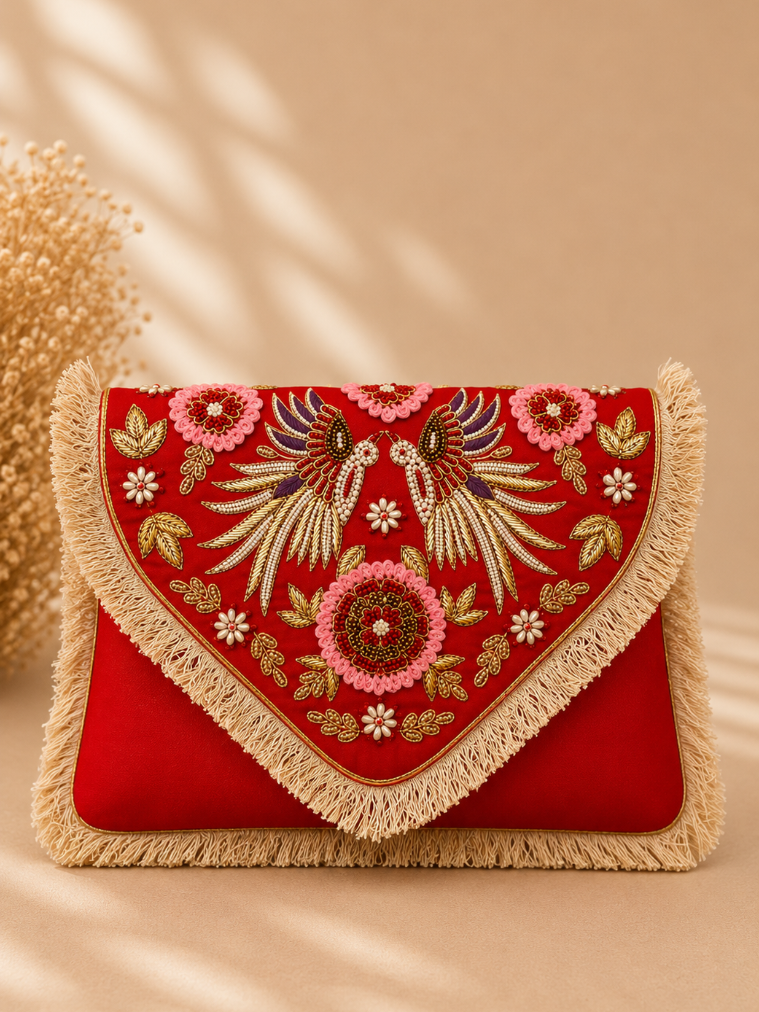 Regal Wings Embroidered Clutch
