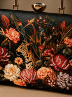 Wild Bloom Embroidered Box Clutch