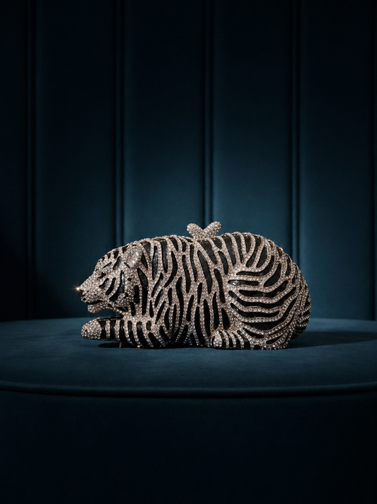 Stripe Royale Crystal Clutch