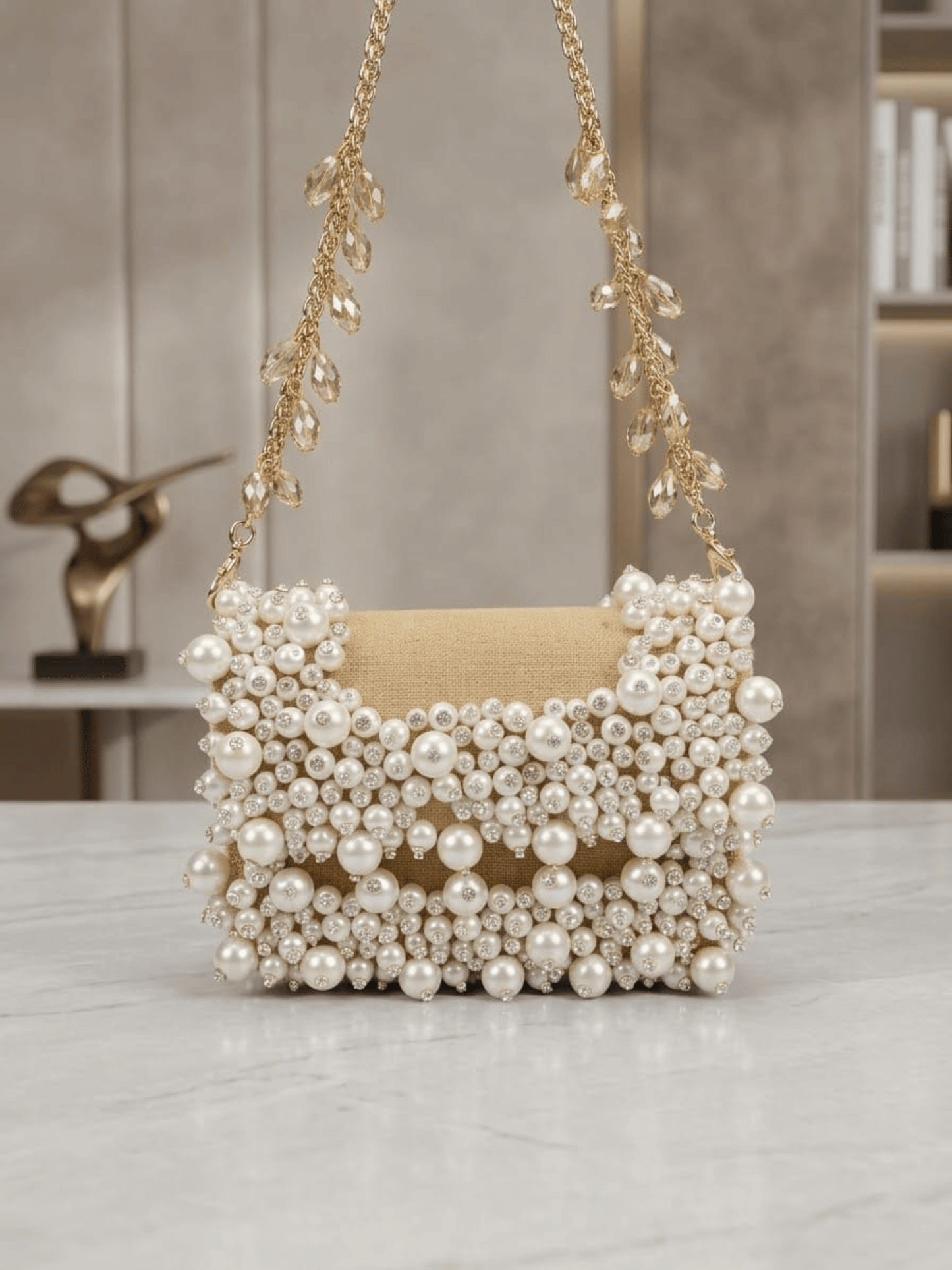 Pearl Embellished Shoulder Bag