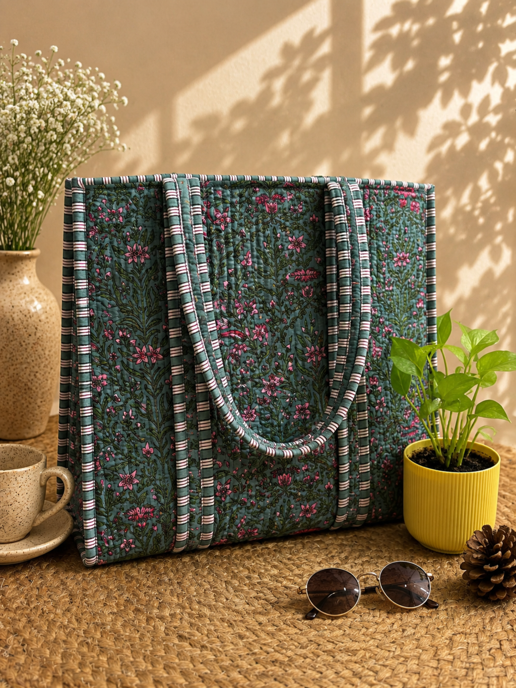 Wildflower Meadow Quilted Tote