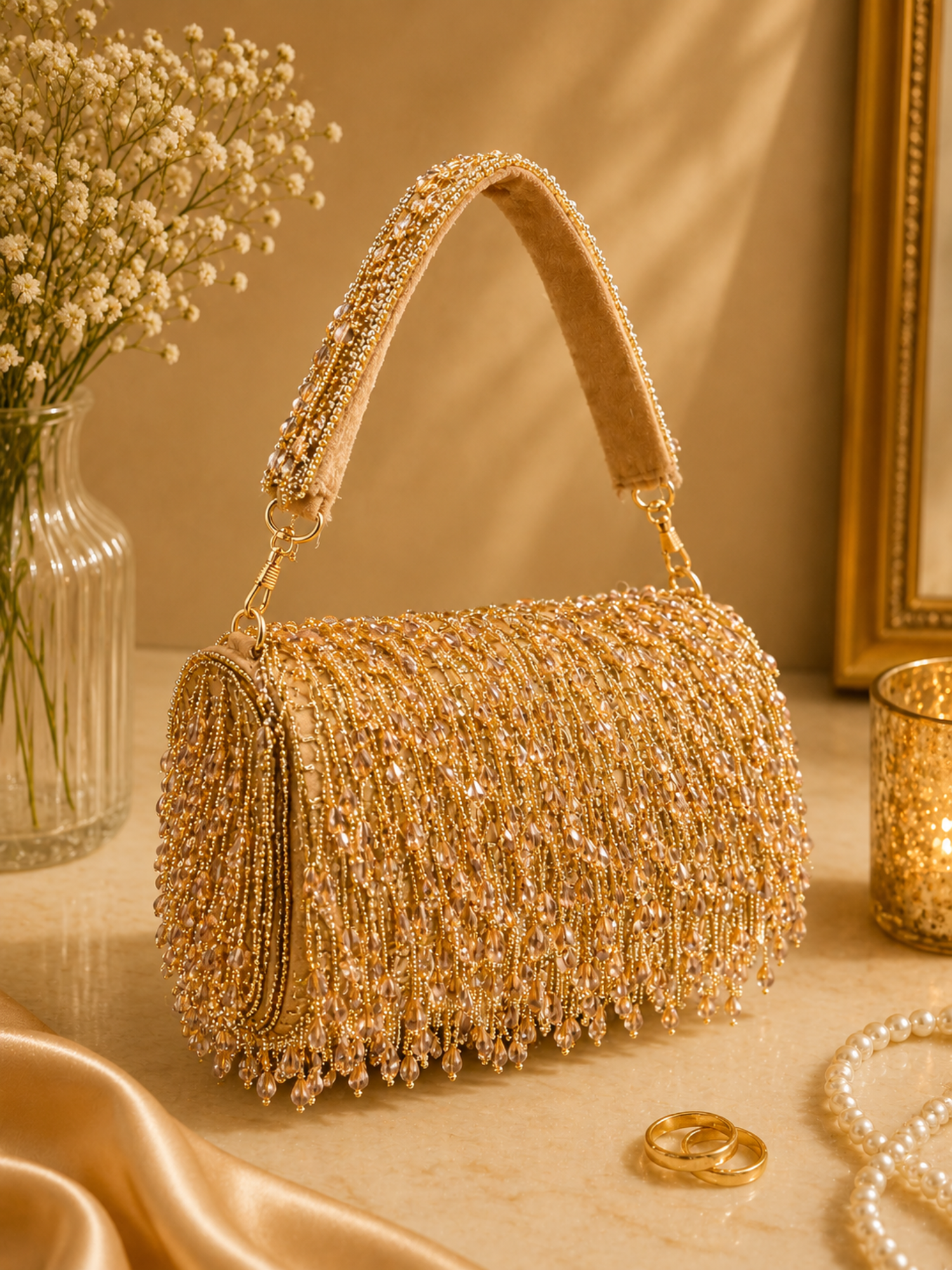 Celeste Beaded Flap Bag