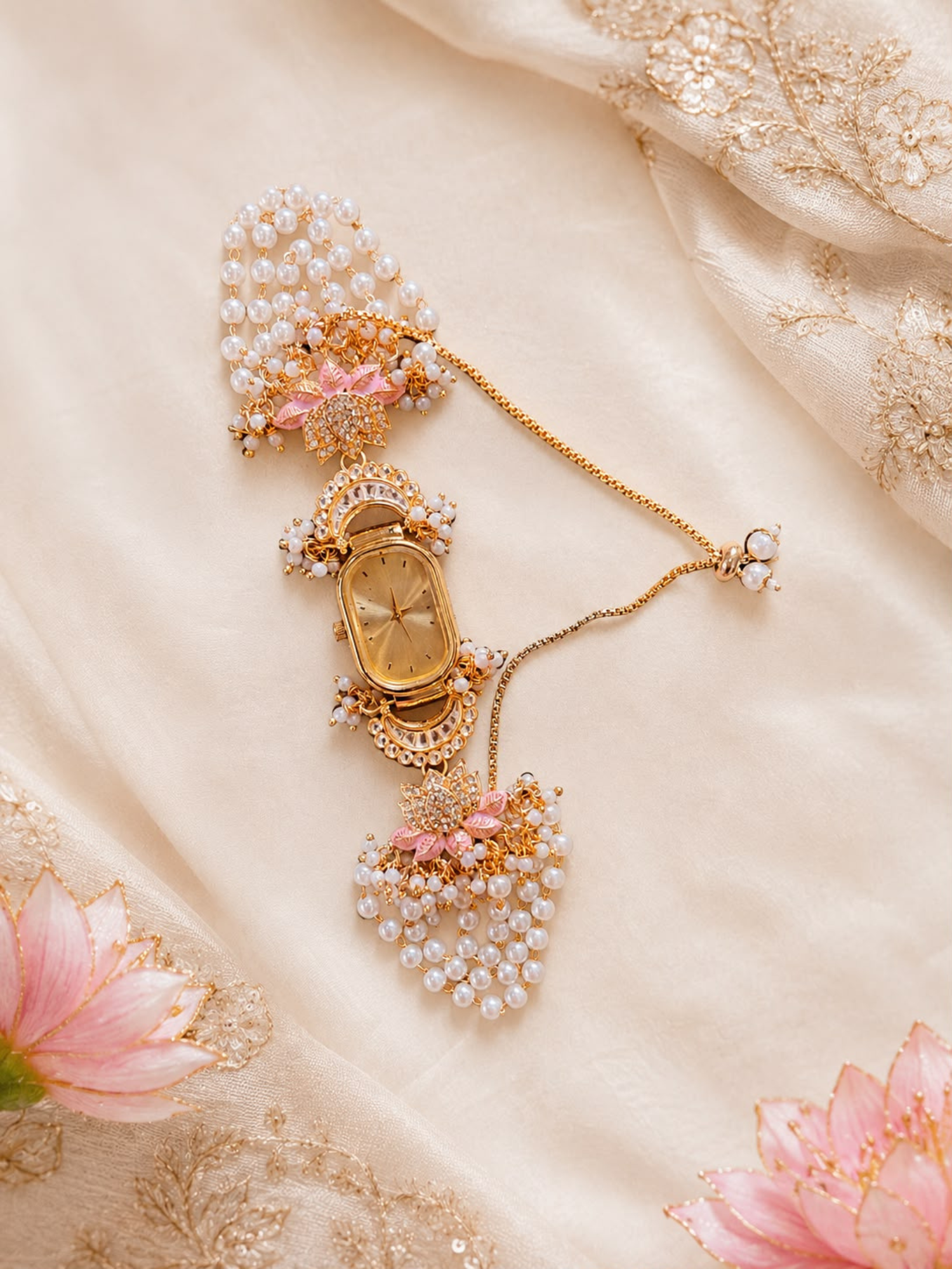 Pink Lotus Pearl Jhaalar Watch