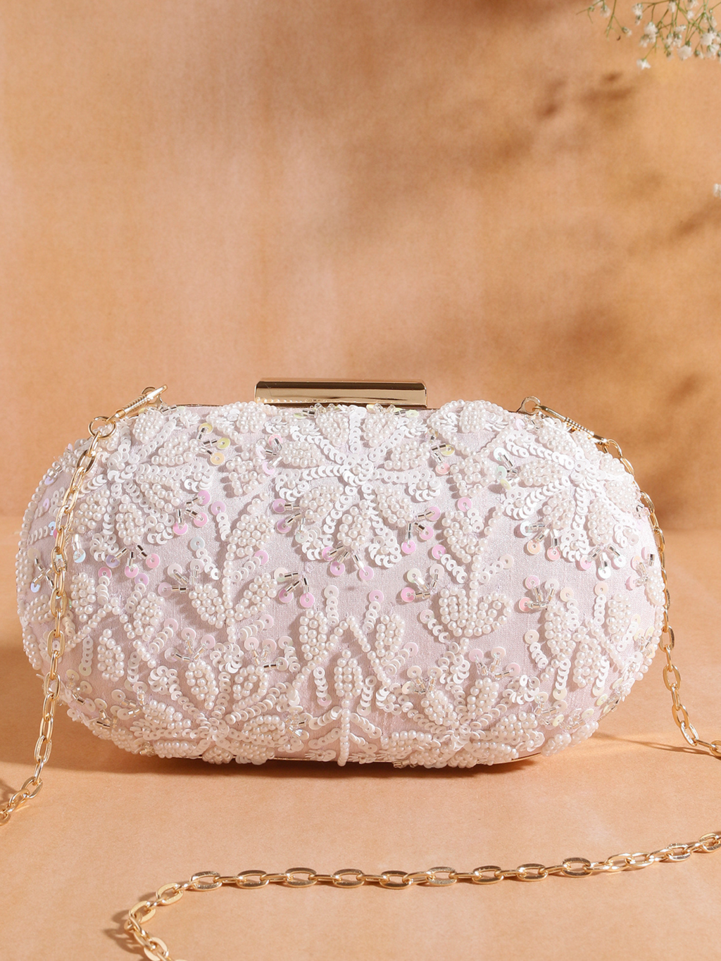 Pastel Petal Oval clutch