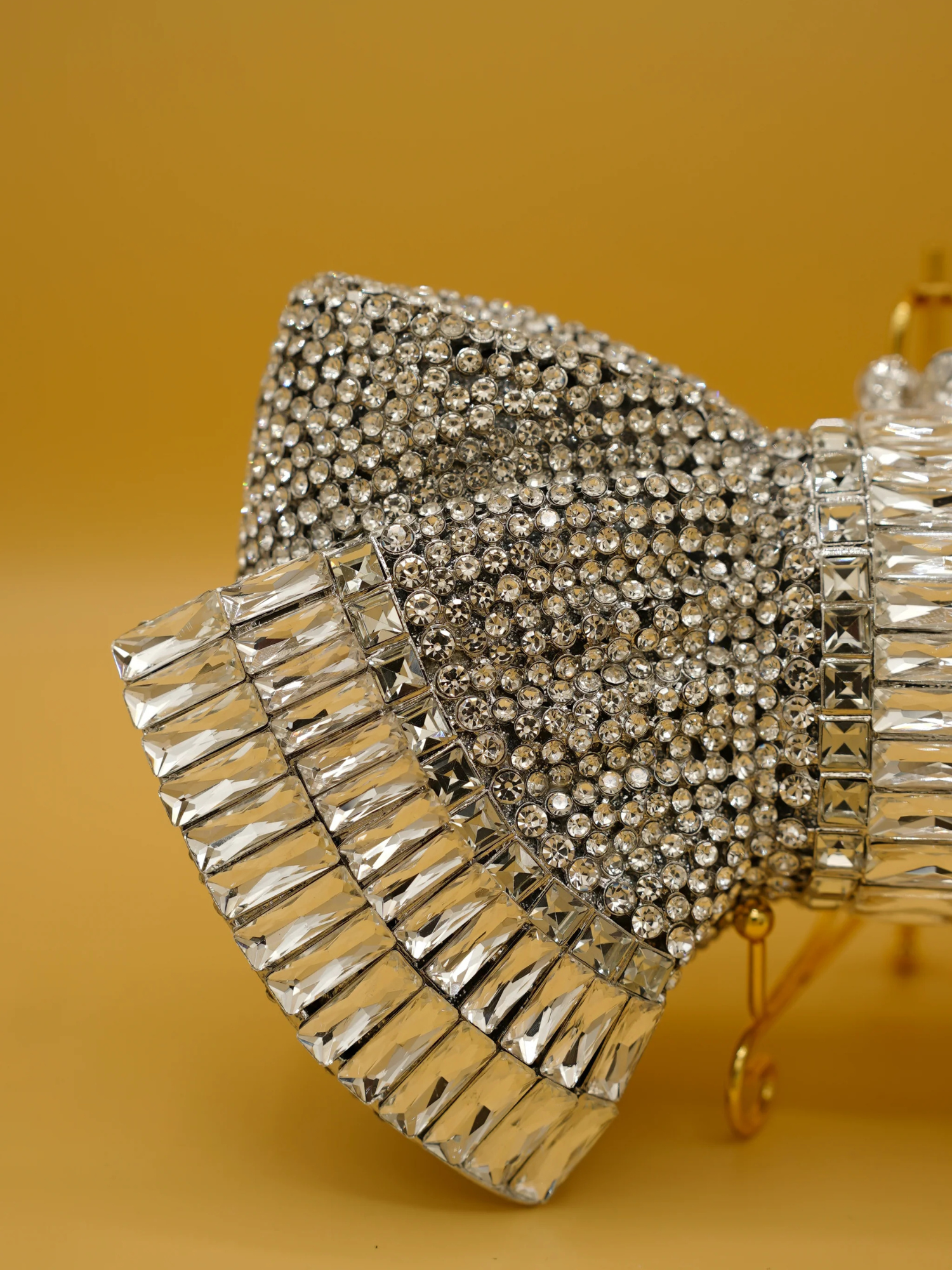 Silver Crystal Belle Bow Clutch