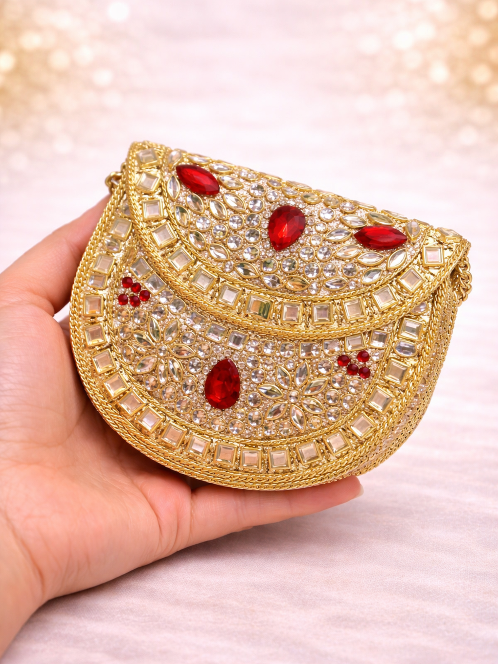 Royal Jewel Crescent Mini Clutch