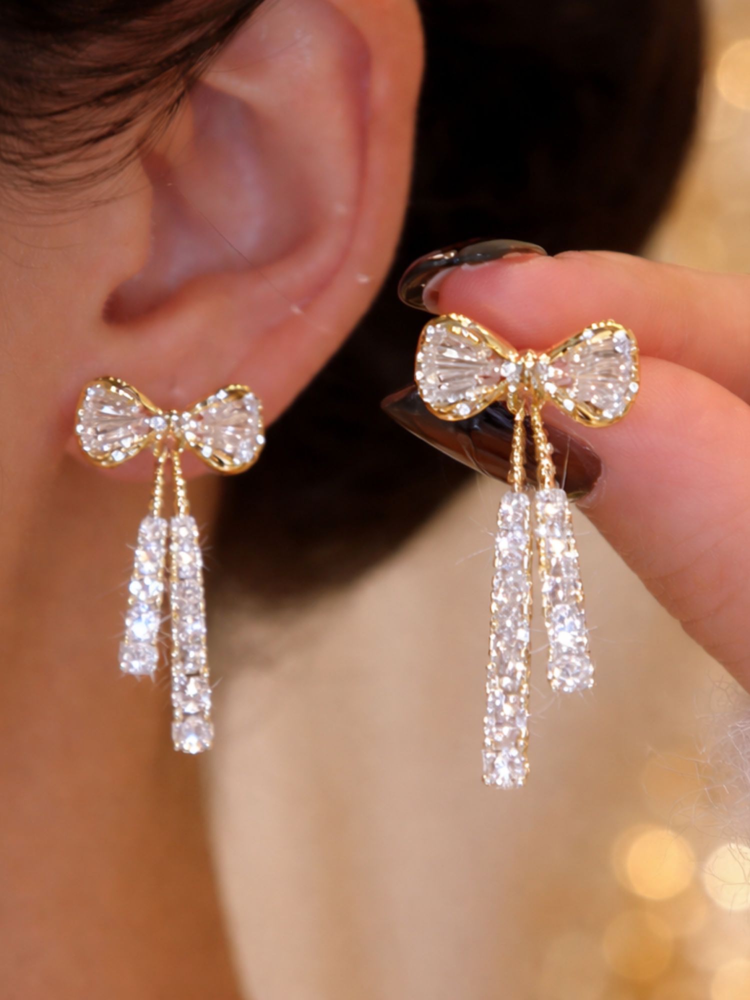 Crystal Bow Earrings