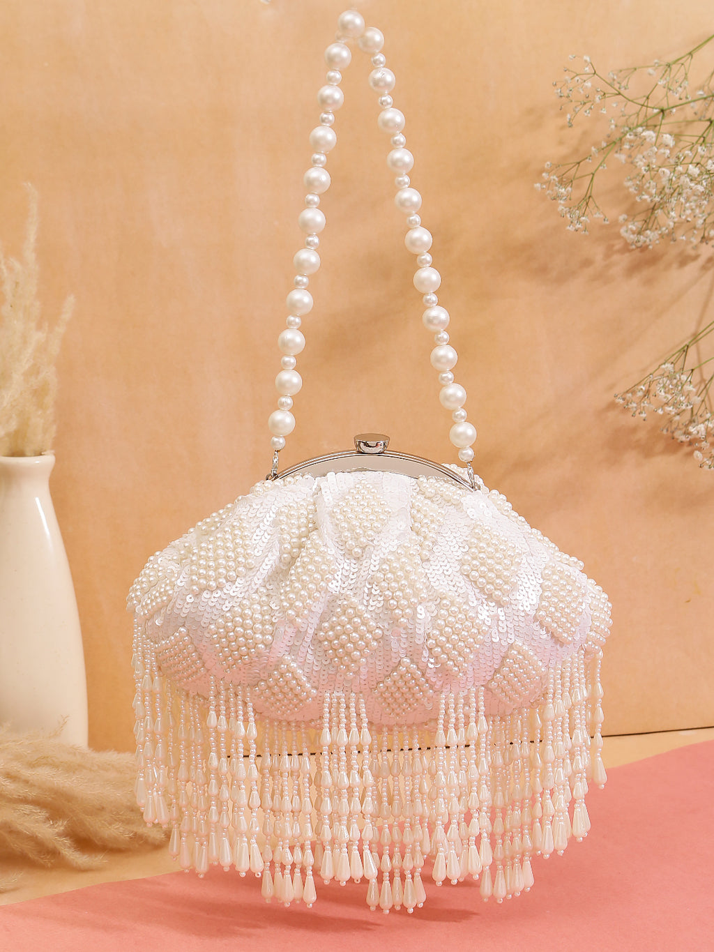 Celestial Charm Pearl Clutch