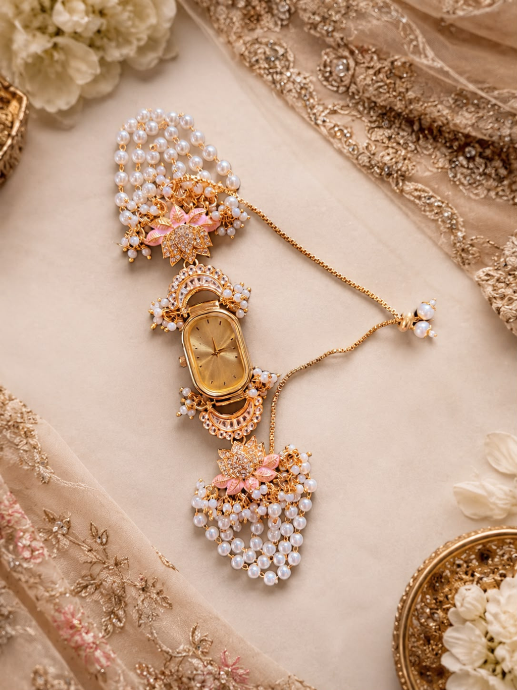 Pink Lotus Pearl Jhaalar Watch