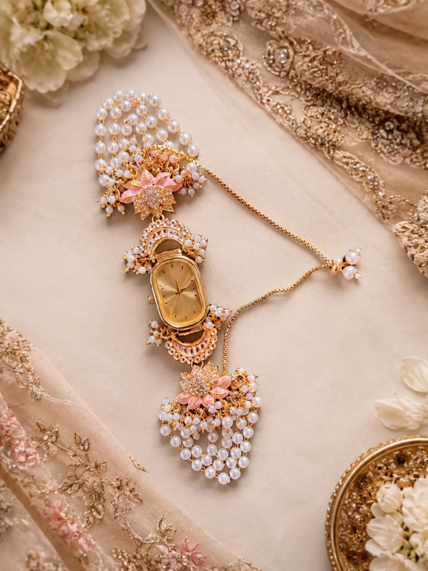 Pink Lotus Pearl Jhaalar Watch