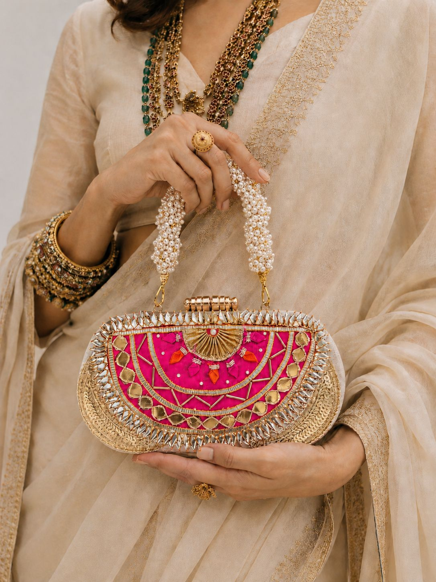 Moonlit Gota Clutch Bag