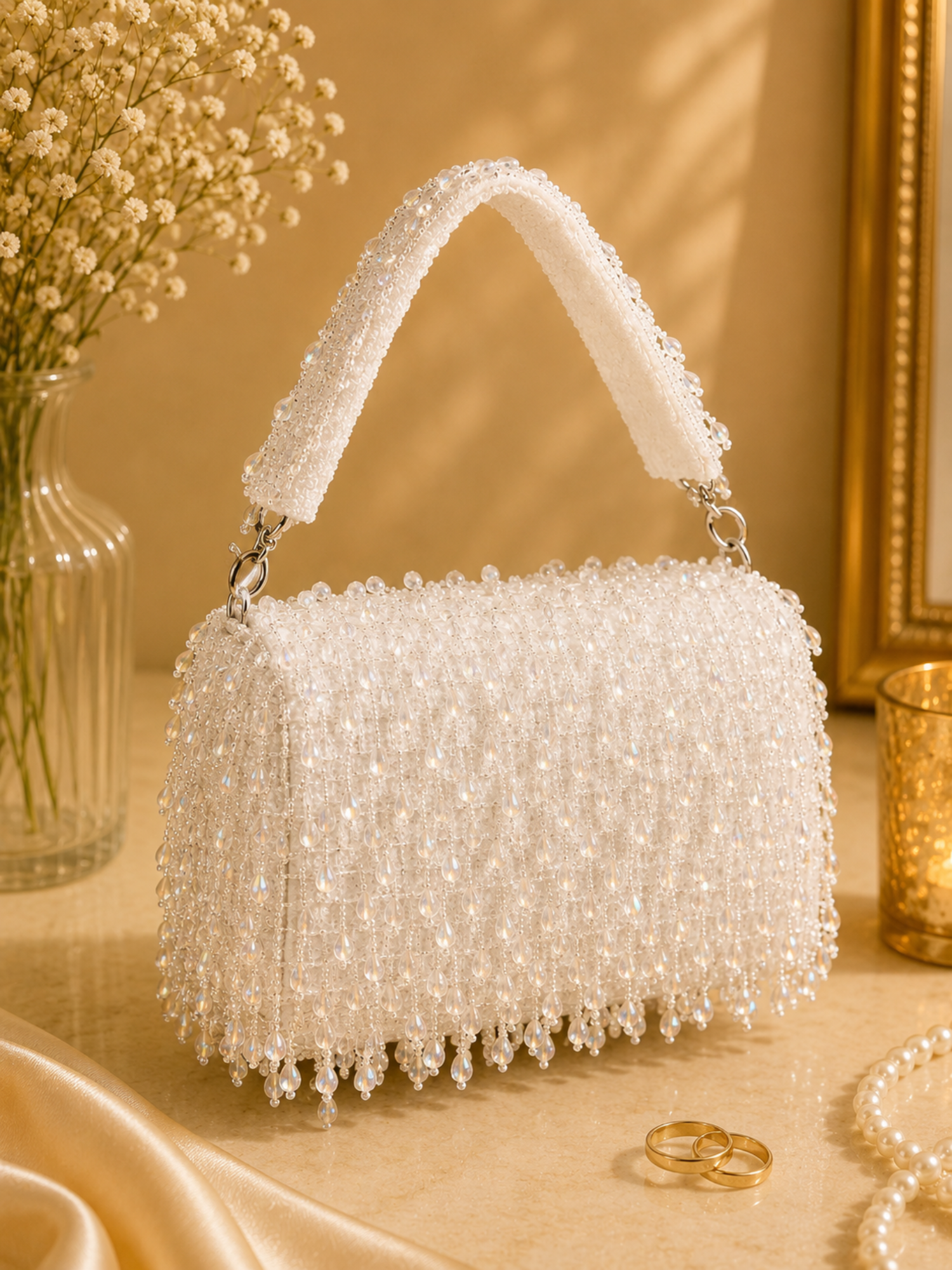 Celeste Beaded Flap Bag
