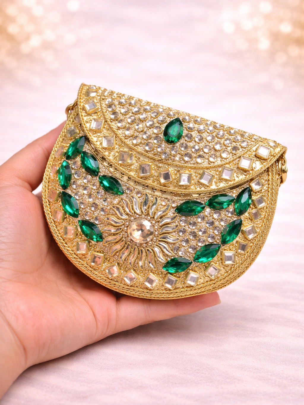 Royal Jewel Crescent Mini Clutch