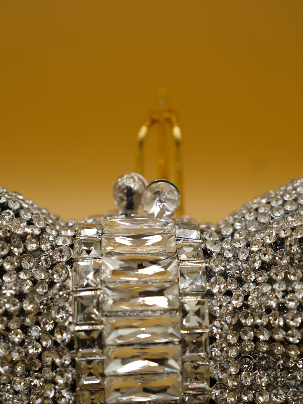 Silver Crystal Belle Bow Clutch