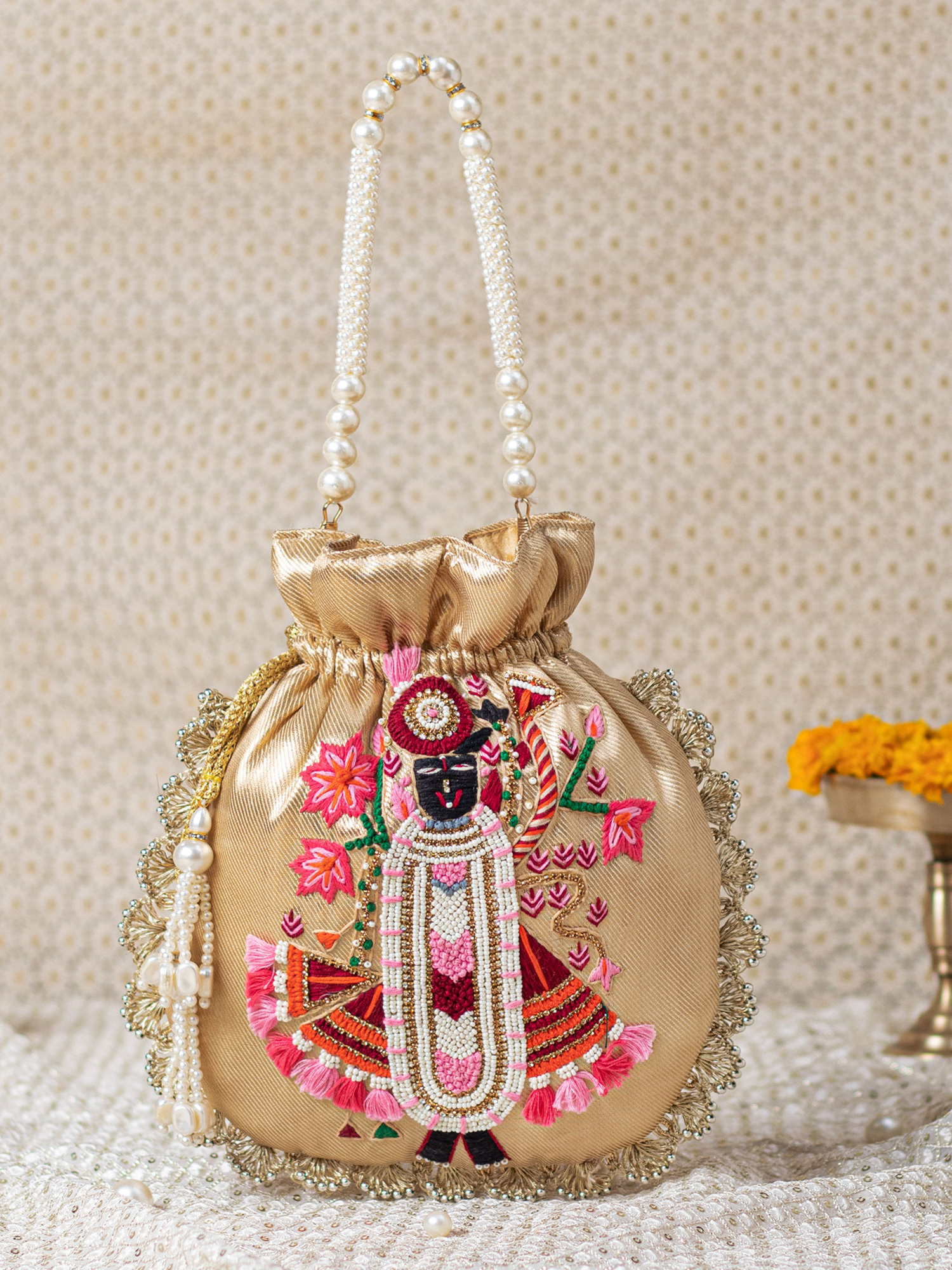 Shreenathji Hand-Embroidered Potli