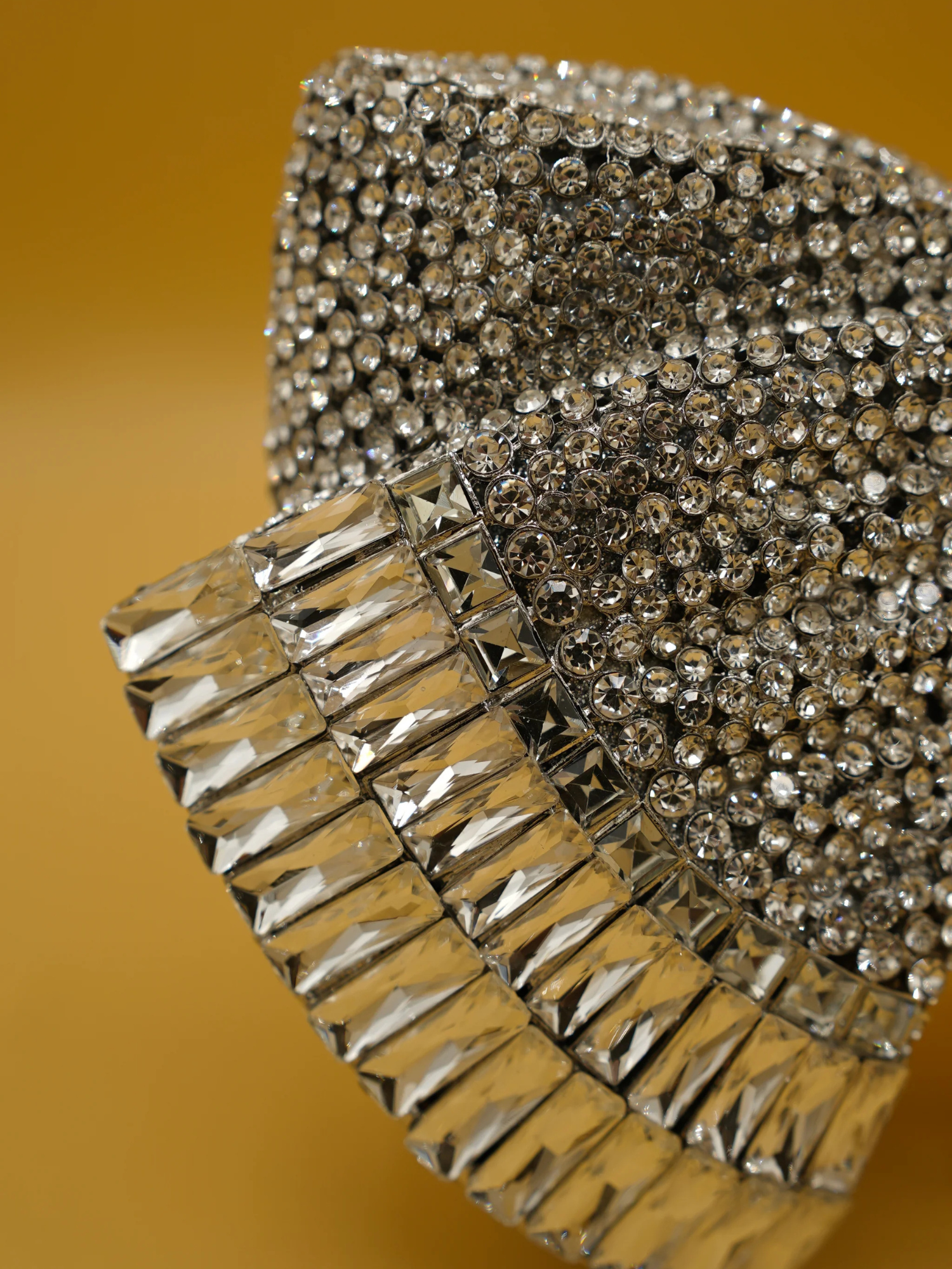 Silver Crystal Belle Bow Clutch