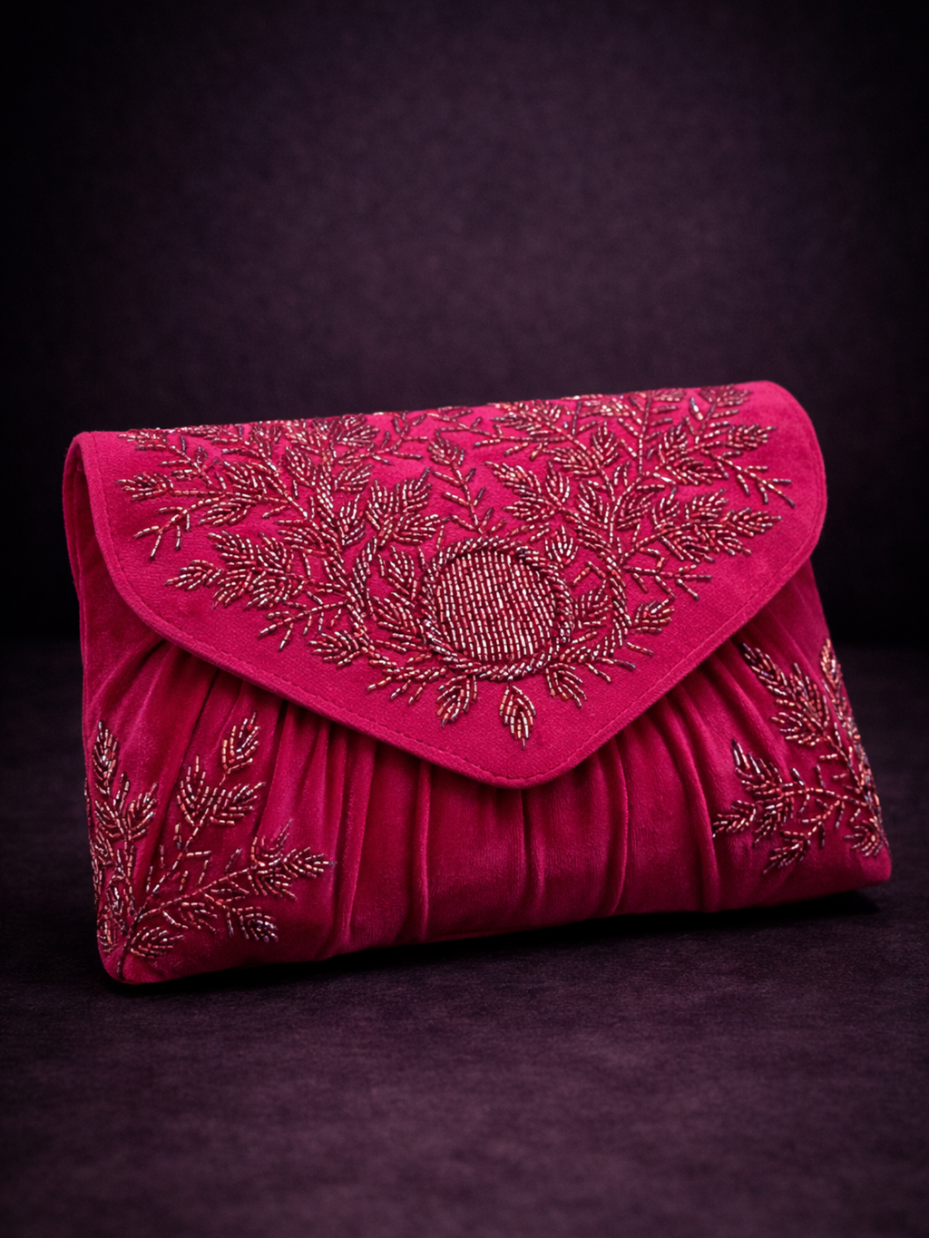 Sunburst Embroidered Clutch