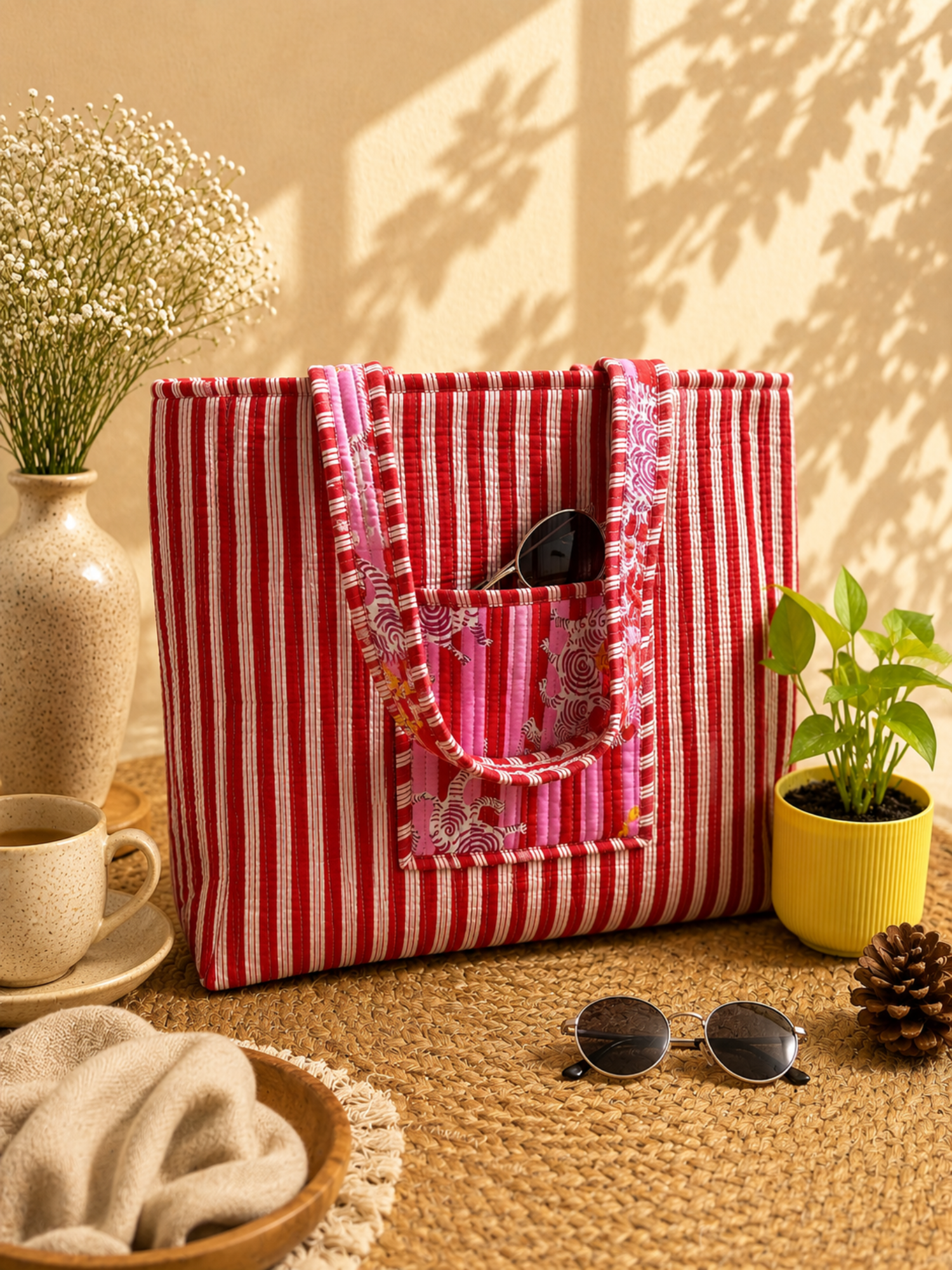 Pink Safari Quilted Tote