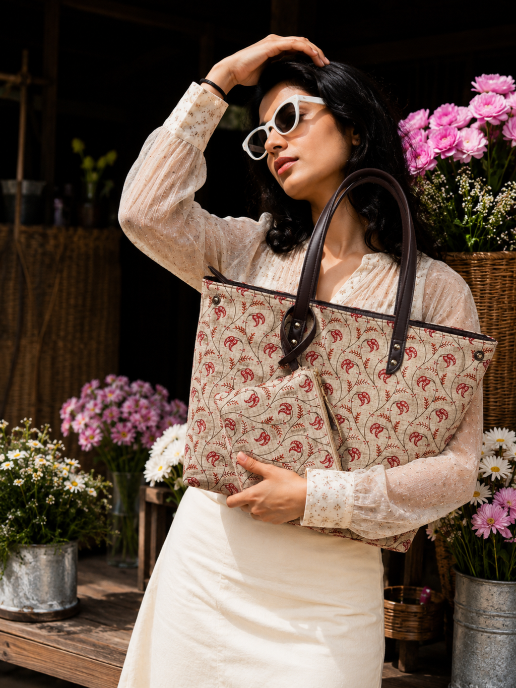 Terracotta Vine Everyday Tote