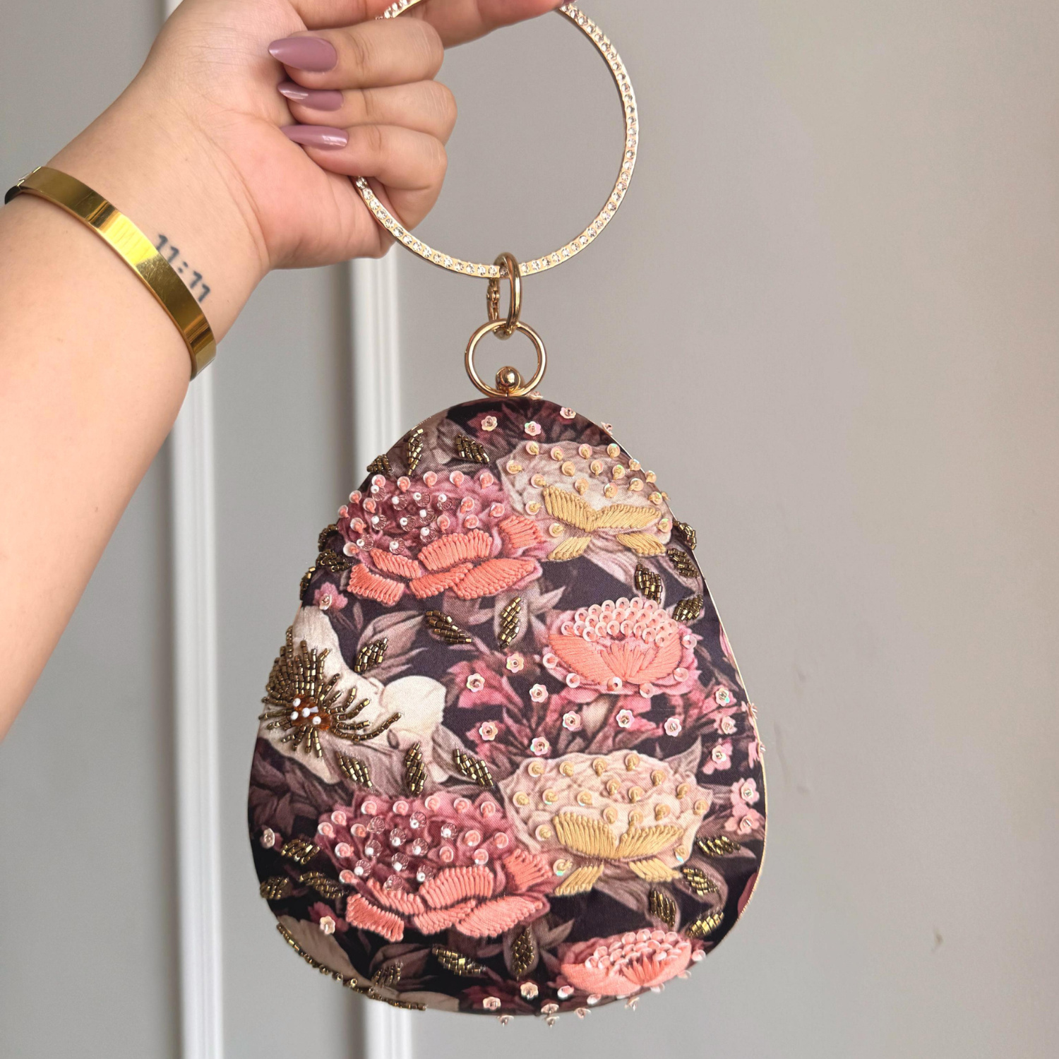 Mehek Charm Embroidered Clutch