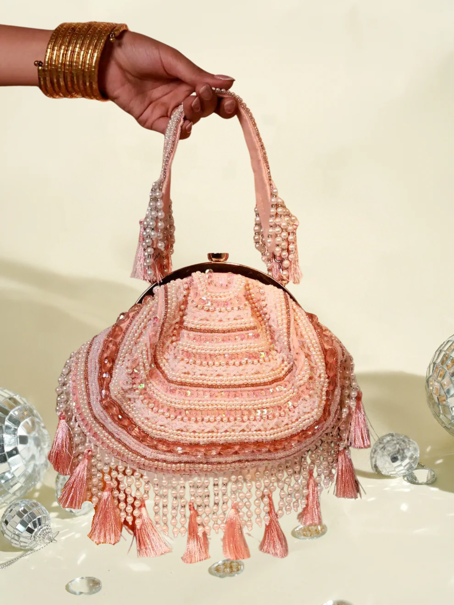 Zarina Tasselled Half Moon Bag