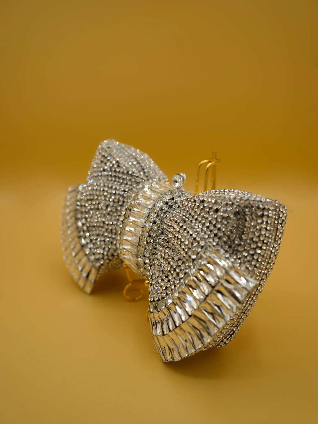 Silver Crystal Belle Bow Clutch