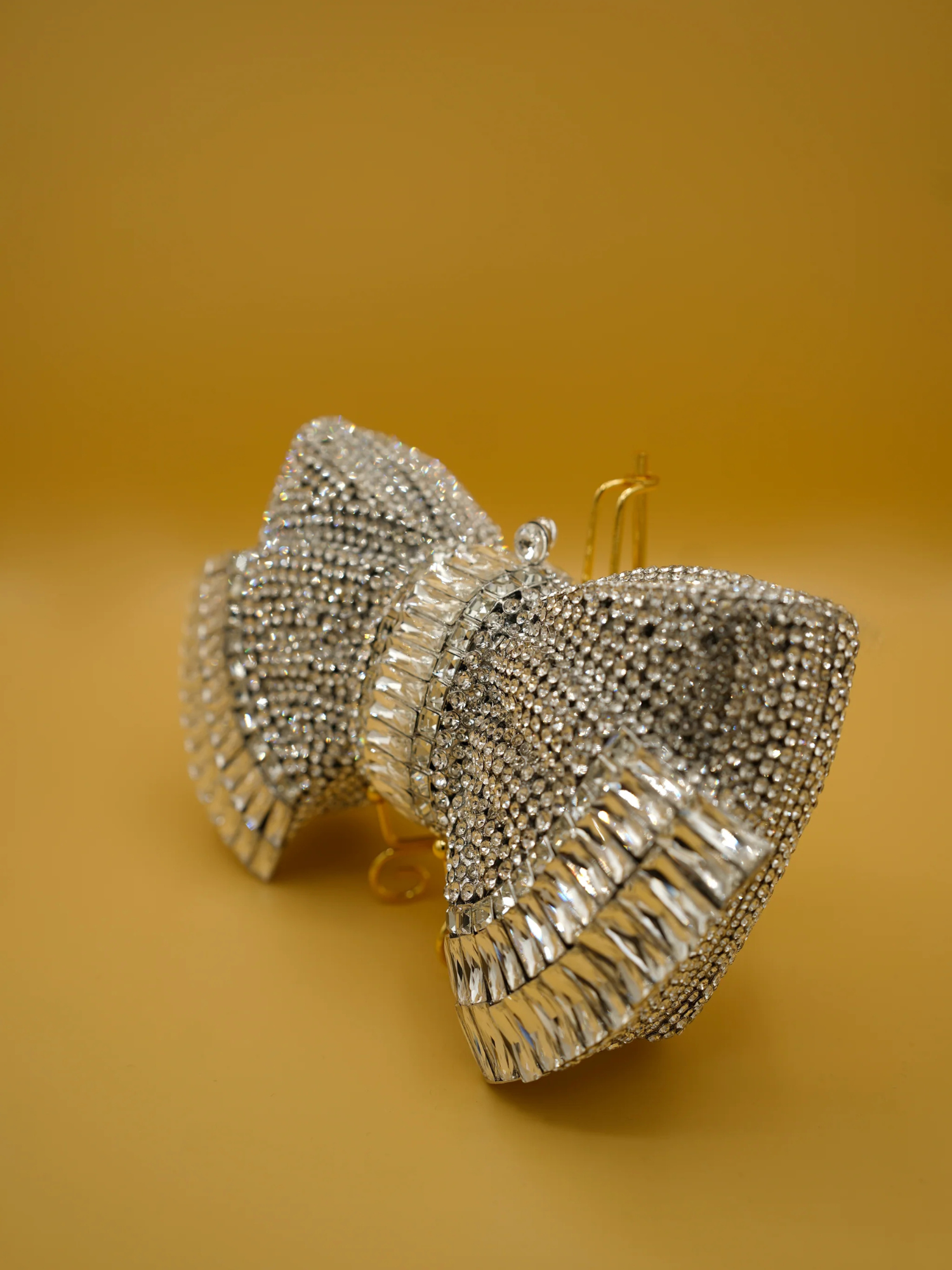 Silver Crystal Belle Bow Clutch