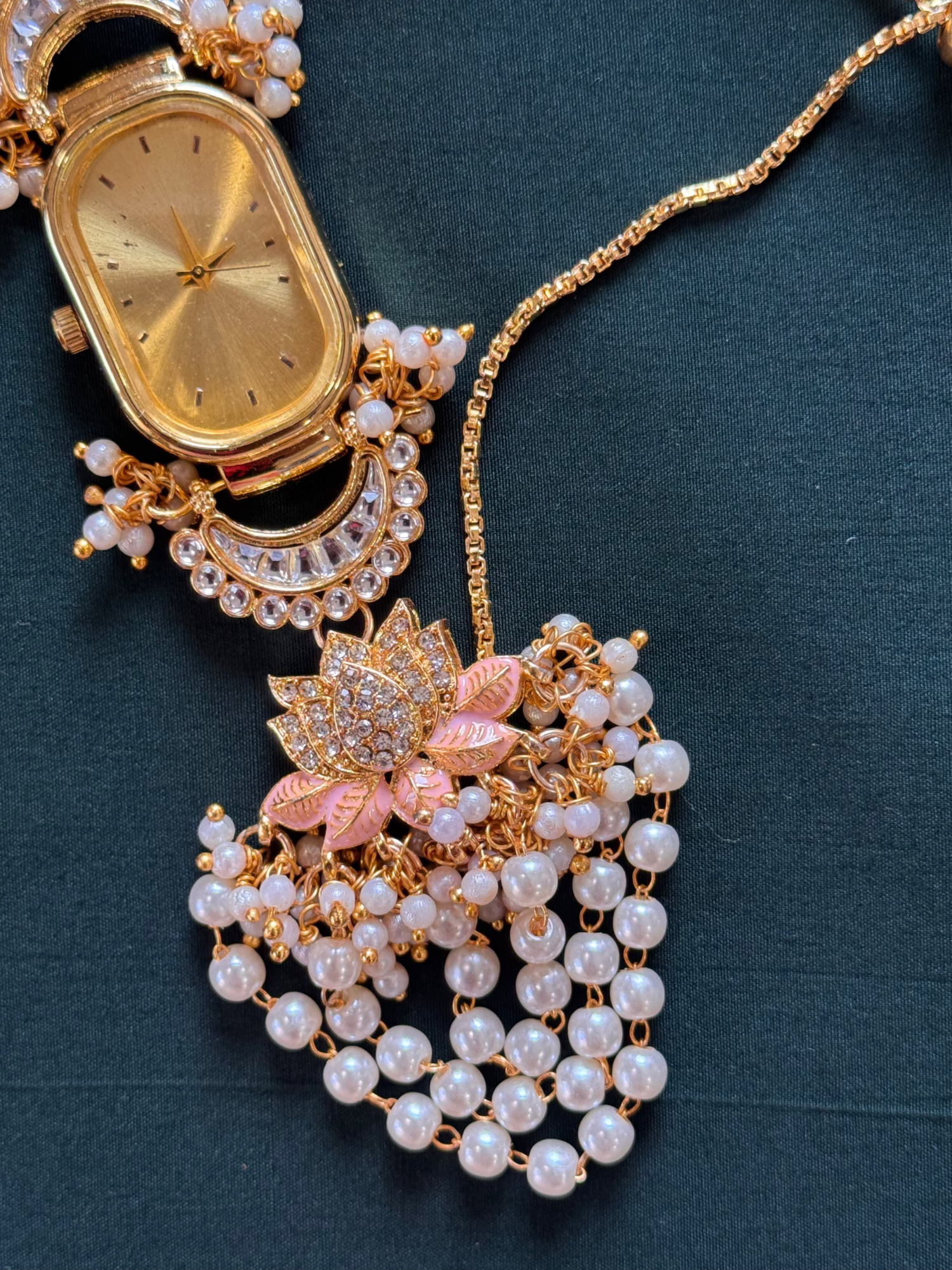 Pink Lotus Pearl Jhaalar Watch