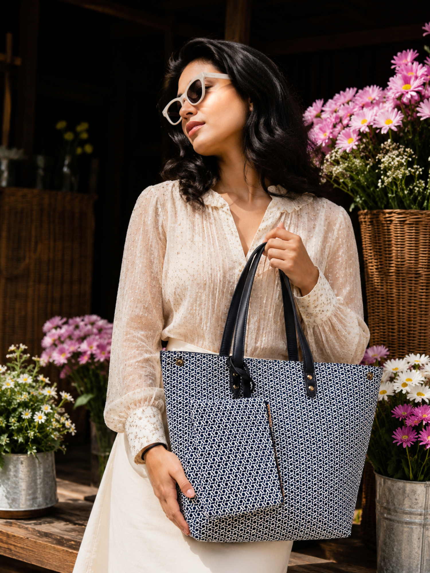 Midnight Geometry Everyday Tote