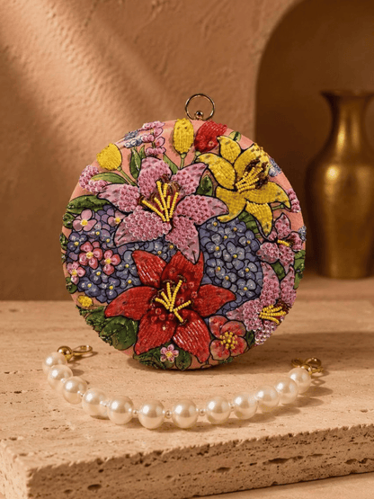 Flora Pearl Round Clutch