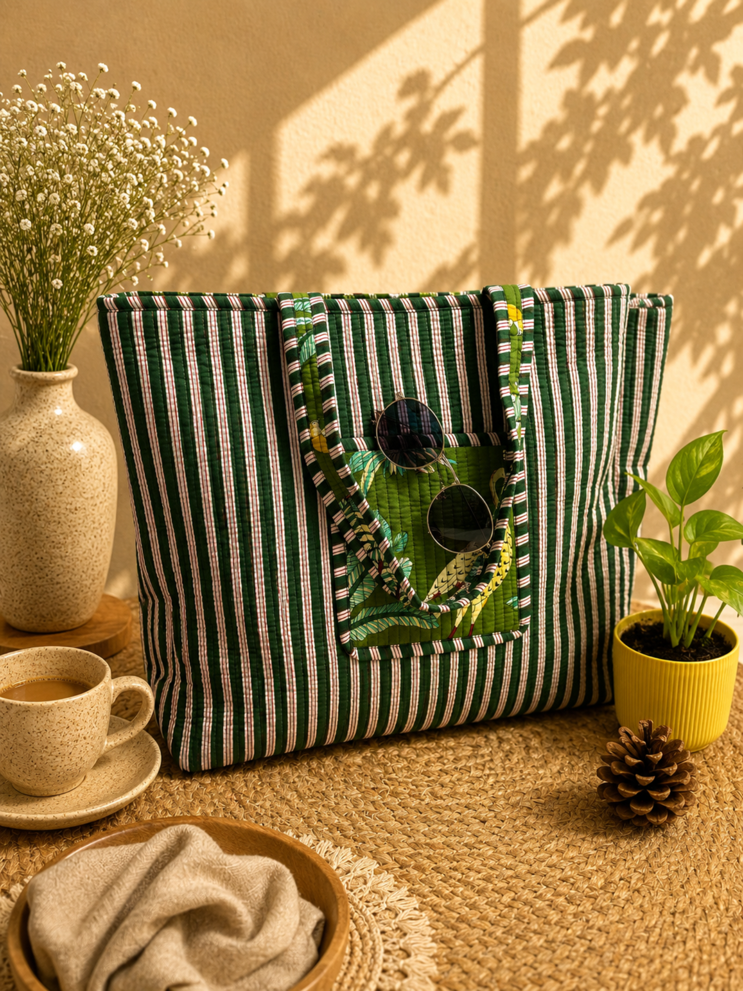Tropical Escape Quilted Tote