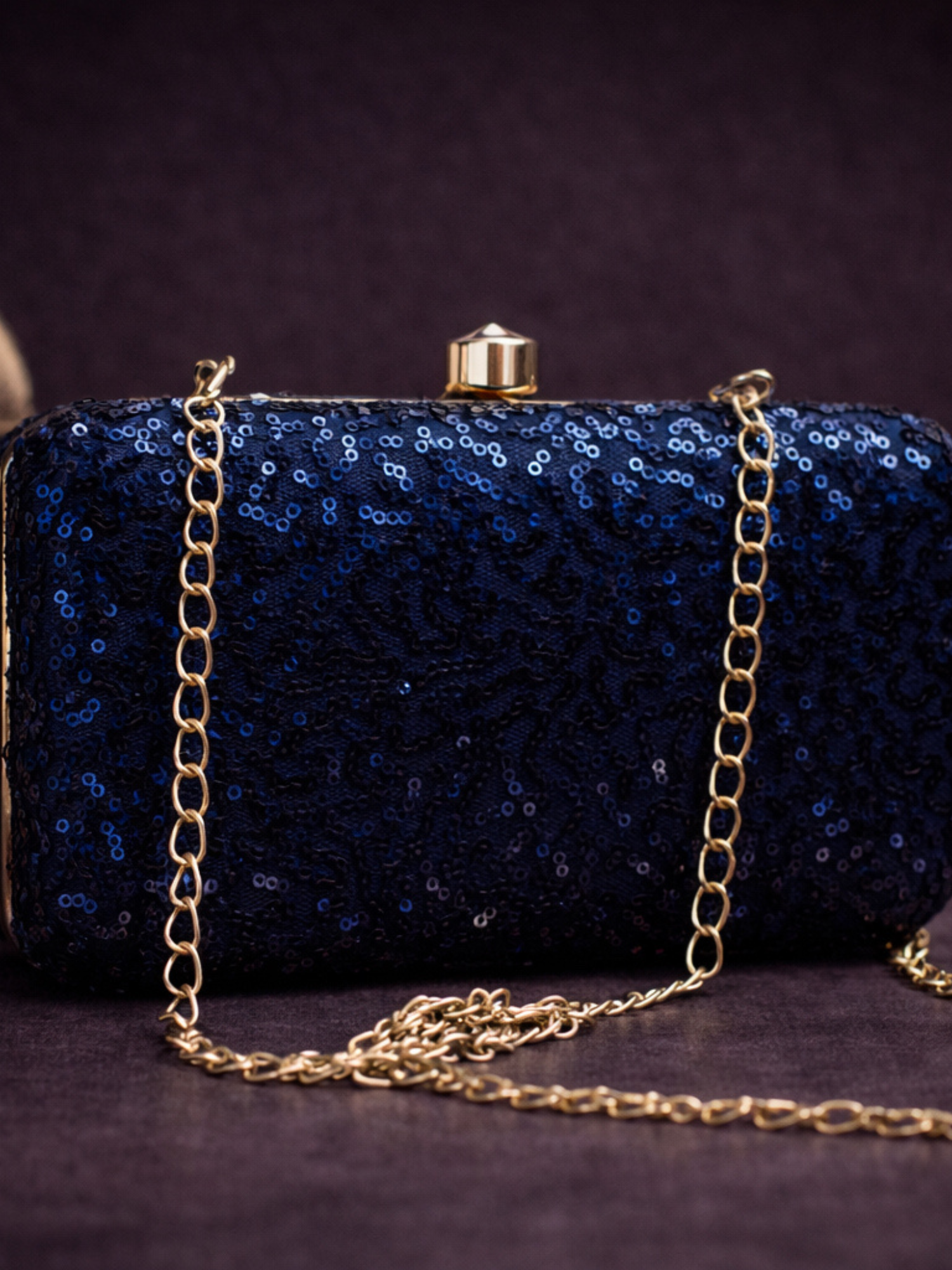 Blue Sequins Clutch