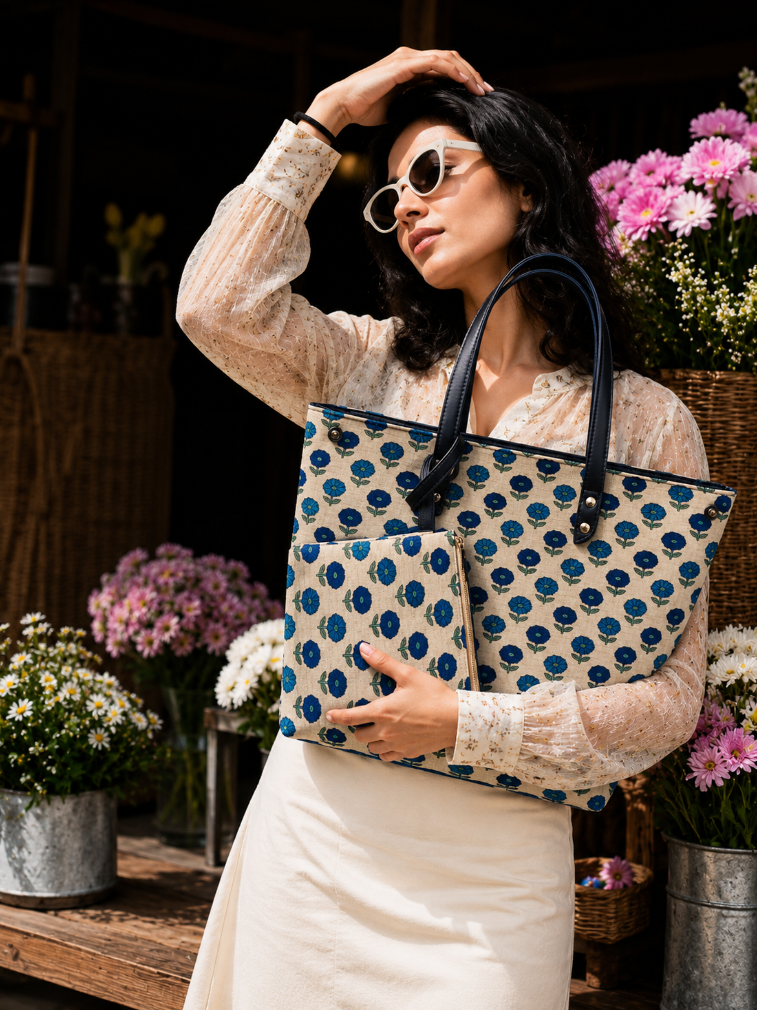 Blue Bloom Heritage Tote
