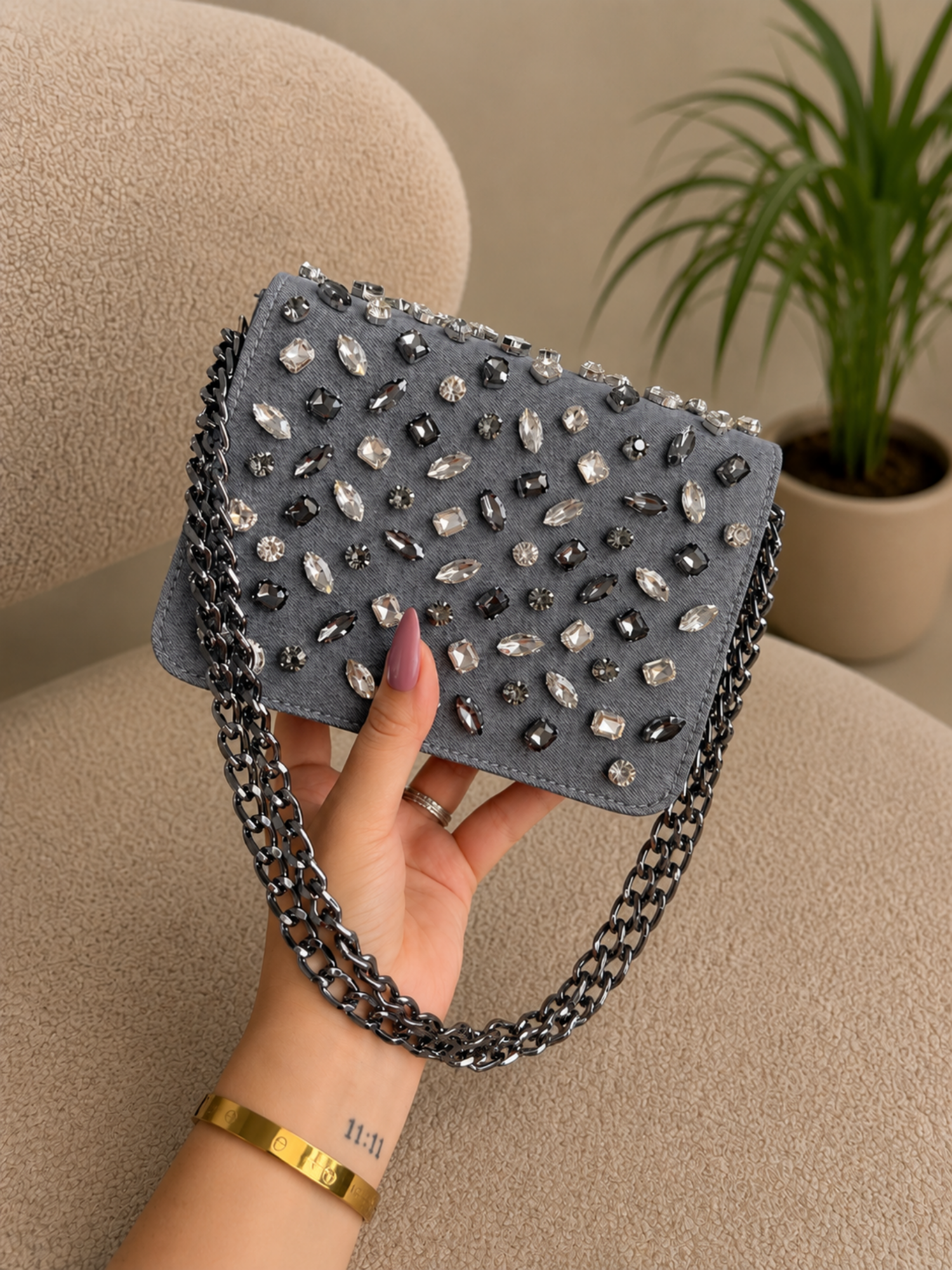 Crystal Flap Bag