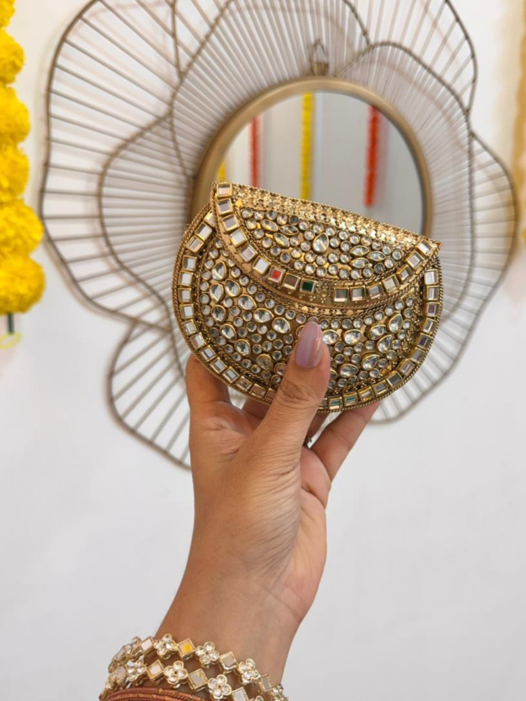 Regal Glow Mini Kundan Bag